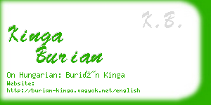 kinga burian business card